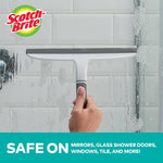 scotch-brite 10 inch dual blade streak-free squeegee all-purpose safe on mirrors glass shower doors windows sinks