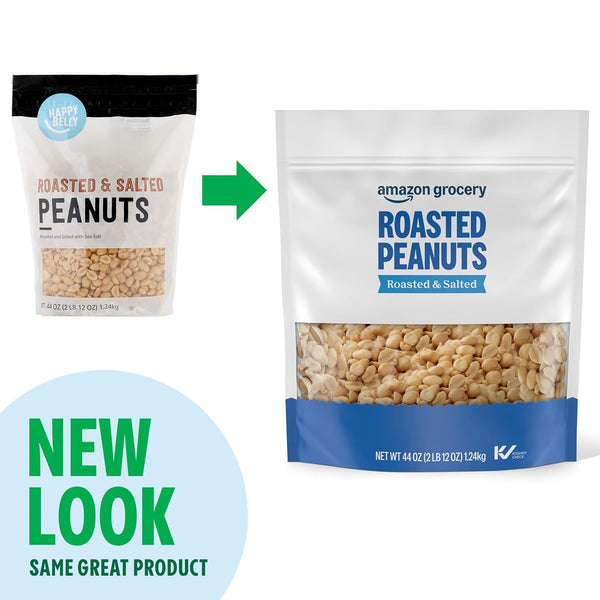 Amazon Grocery, Roasted Peanuts, Roasted & Salted, 44 Oz (Previously Happy Belly, Packaging May Vary)