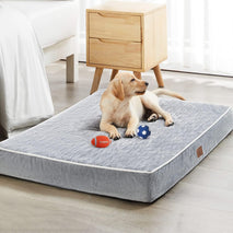 WNPETHOME orthopedic waterproof extra large dogs bed with removable washable cover and multi-needle quilting for large sized dog in light grey