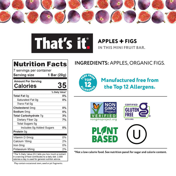 That's it. Mini Fruit Bars Variety 35 Pack No Sugar Plant-Based Vegan Gluten Free