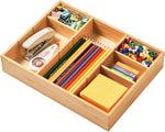 Bamboo Desk Drawer Organizer with Adjustable Dividers