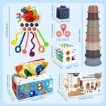 EPOGG 6-in-1 Montessori toys for babies 6-12 months, includes pull string toy, stacking cups, and more