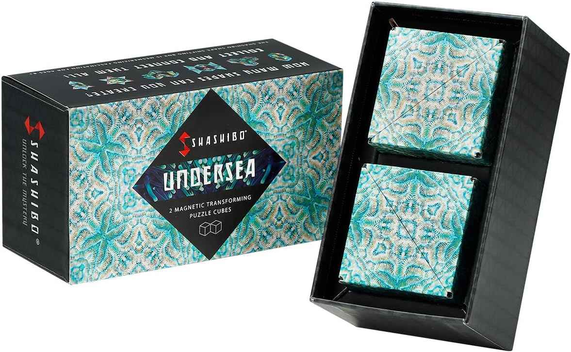 Shashibo Shape Shifting Box - Award-Winning Fidget Toy w/ 36 Rare Earth Magnets - Fidget Cube Transforms Into Over 70 Shapes, Sensory Toy Gift for Kids, Teens, and Adults (Spaced Out)