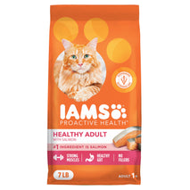 iams proactive health adult cat food with real salmon, 7lb bag for whole-body health