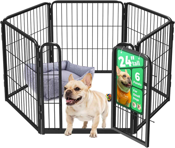 fxw homeplus unleashed 24 inch 6 panels dog pen black patented