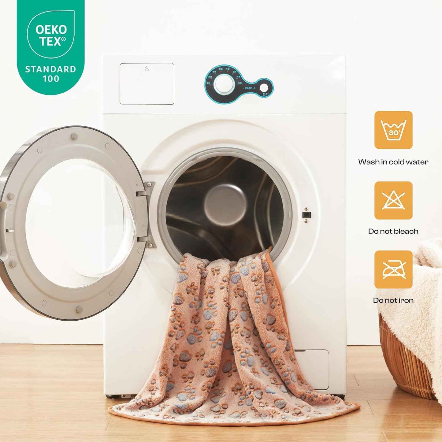 1 Pack 3 Blankets Super Soft Fluffy Premium Fleece Pet Blanket Flannel Throw for Dog Puppy Cat Paw Brown/Pink/White Small(23x16 inch)