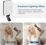 altson 60 led portable selfie light phone video conference laptop lighting clip tripod adapter rechargeable 2200mah