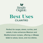 Simply Organic Certified Organic Cilantro Leaf, Kosher, Fresh Organic, 0.78 Ounce (Pack of 1)