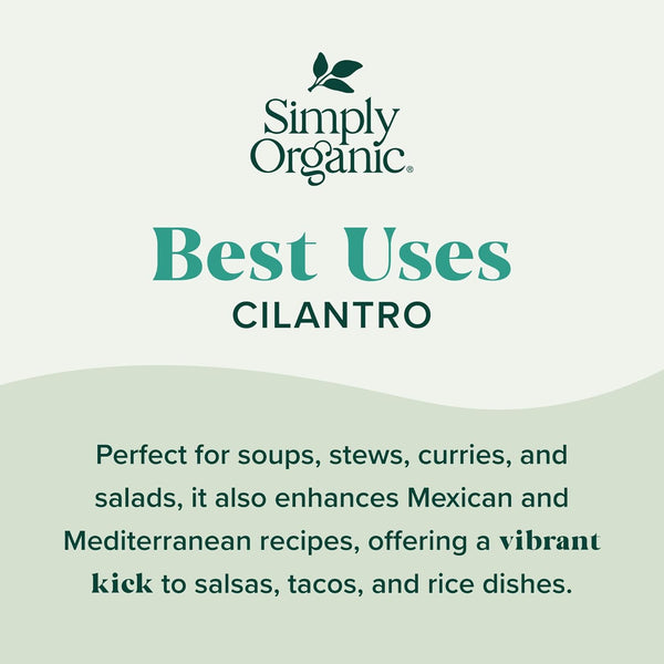 Simply Organic Certified Organic Cilantro Leaf, Kosher, Fresh Organic, 0.78 Ounce (Pack of 1)