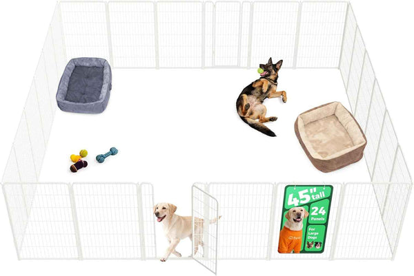 FXW Homeplus Unleashed Indoor Dog Playpen - Stress-Free and Safe Play, Heavy Duty 24 Inch 6 Panels Dog Pen for Puppy and Small Dogs, Black│Patented