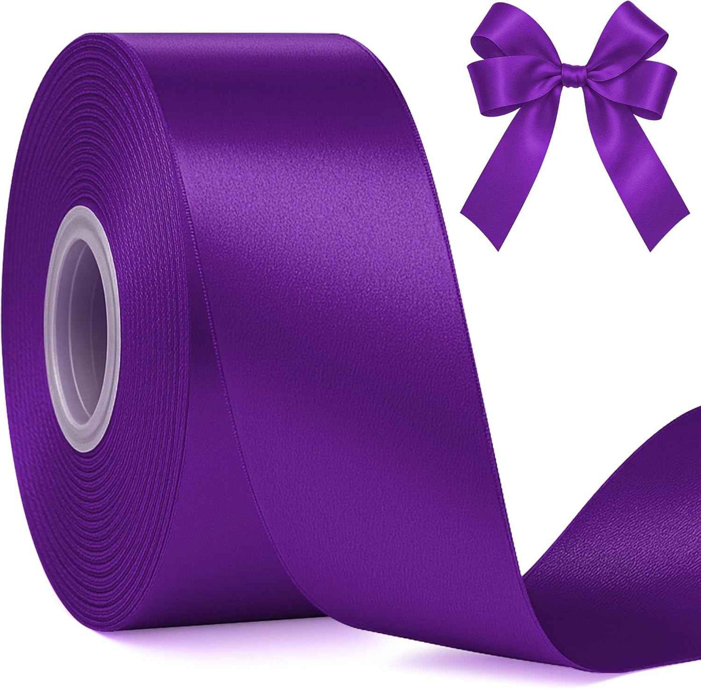 Fullive Red Ribbon 1 1/2 Inch, 30 Yards Red Ribbon for Gift Wrapping, Polyester Satin Christmas Ribbon for Wedding Xmas Tree Valentines Day Decorations DIY Bows Wrapping Bouquet Floral Arrangements