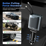 84W Car Charger USB C 4 in 1, Retractable Fast Charging Car Adapter for iPhone 17 16 15