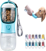 Cibaabo Dog Water Bottle with Food Container, Portable Pet Dispenser for Yorkies and Cats Walking Hiking