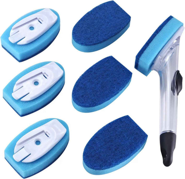 Dish wand with 7 pack dishwashing sponge refills for comfortable household cleaning and convenience