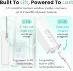 Aura Roller Smart Shade Driver, Remote Control & WiFi Dongle | Automate Existing Blinds | Beaded Window Shade Compatible Up to 4x5ft | Rechargeable Battery | Set Schedules | Hands Free Voice Control