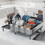 304 Stainless Steel Expandable Dish Drying Rack for Kitchen Counter