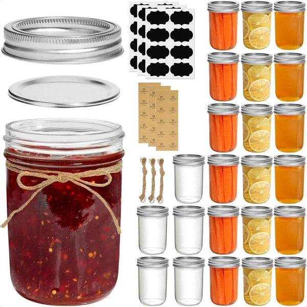 ComSaf Mini Mason Jars 4oz - 8 Pack, Regular Mouth Mason Jar with Lids and Seal Bands, Small Glass Canning Jar for Spice, Jam, Honey, Jelly, Dessert, Shower Wedding Favors, DIY Candles Decor