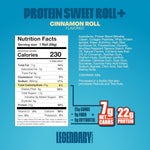 Legendary Foods Cinnamon Roll Protein Bars - Gluten-Free, Low Carb, 10-Pack
