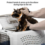 PetFusion Multipurpose Pet Glove for Grooming, Trips to Vet, Handling. [Puncture & Scratch Resistant, Water Resistant]. 12 Month Warranty for Manufacturer Defects Grey