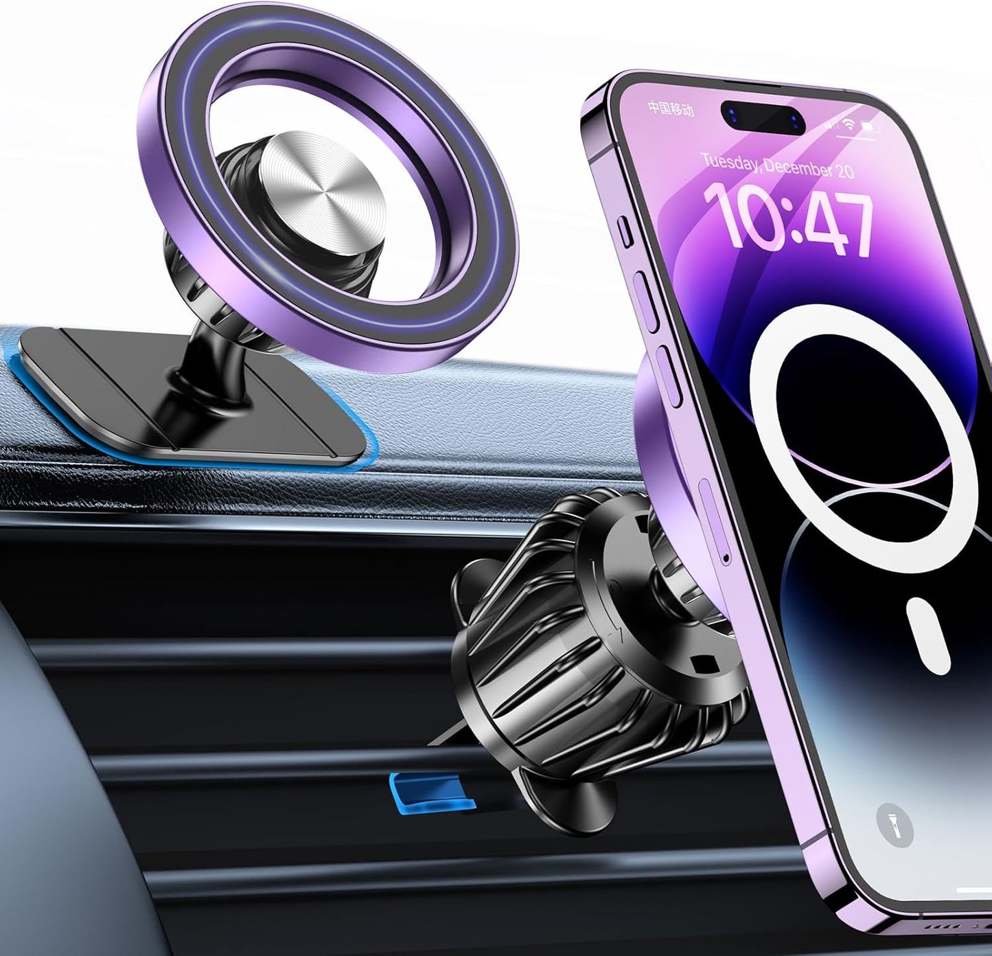 Kaistyle for Magsafe Car Mount【20 Strong Magnets】Magnetic Phone Holder for Car Phone Holder Mount Dash Mounted Holders Cell Phone Holders for Your Car Accessories for Women Men for iPhone 17 16 15 14