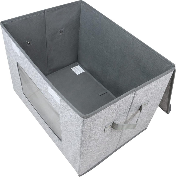 Large Collapsible Stackable Storage Bins with Lids for Home and Office