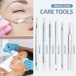 jpnk blackhead remover tool comedones extractor acne removal kit for blemish whitehead popping 6 pc zit removing for nose face tools with leather bag