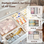 Cotton Linen Drawer Organizer for Baby Clothes, 12-Pack Multi-Size Nursery Dresser Dividers