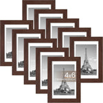 upsimples 5x7 Picture Frame Set of 10, Display Pictures 4x6 with Mat or 5x7 Without, Multi Photo Frames Collage for Wall or Tabletop Display, Black