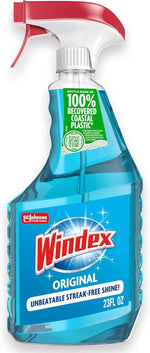 Windex Original Glass Cleaner Spray Bottle, 23 Fl Oz, Streak-Free Shine, Original Blue Scent