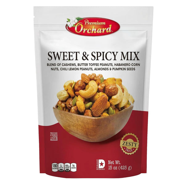 Premium Orchard Fruit Nut Mix Trail Mix, 18oz, Bulk Blend of Mixed Nuts and Dried Fruit