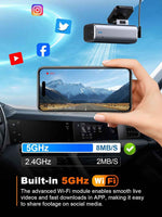 Galphi-Q2 4K Mini Dash Cam with 5G WiFi, 64GB Card, Night Vision and Loop Recording Support