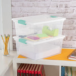 Sterilite 4-Pack Large Stackable Plastic Storage Bins with Latching Lids