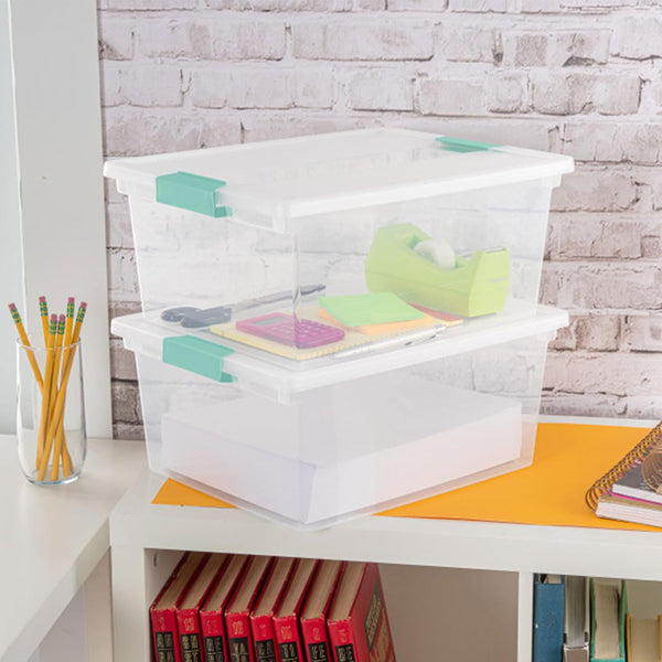 Sterilite 4-Pack Large Stackable Plastic Storage Bins with Latching Lids