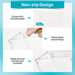 10-piece makeup drawer organizer set with clear plastic trays