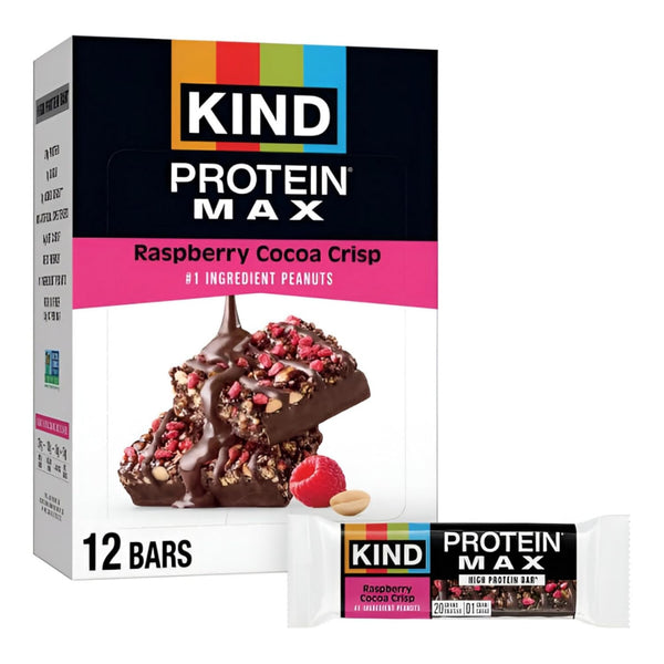 KIND Protein MAX Crispy Chocolate Peanut Butter Snack Bars, 12 Count Box, 20g Protein, Keto Friendly