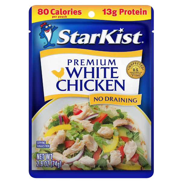StarKist Premium White Chicken - 2.6 oz Pouches, Pack of 12
