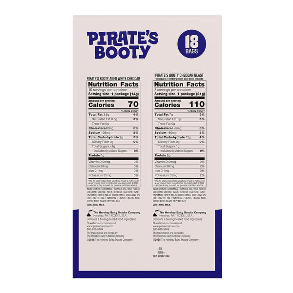 Pirate's Booty Aged White Cheddar and Cheddar Blast Cheese Puffs Variety Pack