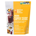 BetterBody Foods Superfood Organic Super Seeds - Chia Flax & Hemp Seeds, Blend of Organic Milled Flax Seed Organic Hemp Hearts, Add to Smoothies Shakes & More, 2lb, 32 oz