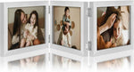 decorUhome Triple 4x6 Picture Frame Vertical, Engineered Wood Trifold Photo Frame with Plexiglass for Tabletop Display, 4x6, Black