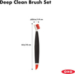 oxo good grips deep clean brush set with 2 brushes and non-slip grips for grout and stove tops cleaning