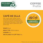 McCafe Cafe Styles of Latin America Cafe de Olla coffee pods, 20 count, dark roast, Arabica beans, kosher, recyclable