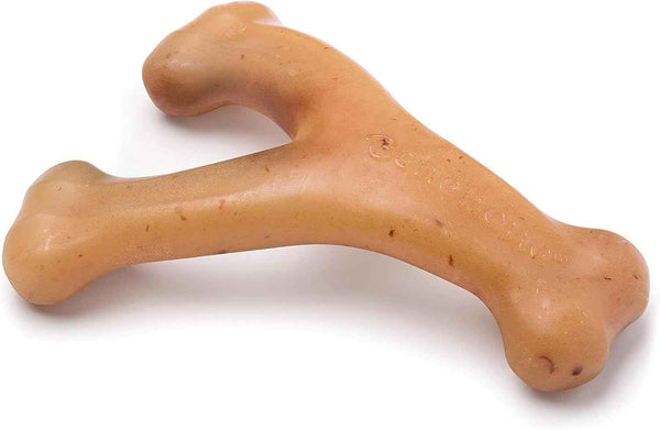 Benebone Wishbone Durable Dog Chew Toy for Aggressive Chewers, Real Bacon, Made in USA, Medium
