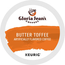 Gloria Jean's Coffees Butter Toffee Single-Serve Keurig K-Cup Pods Medium Roast Coffee 24 Count