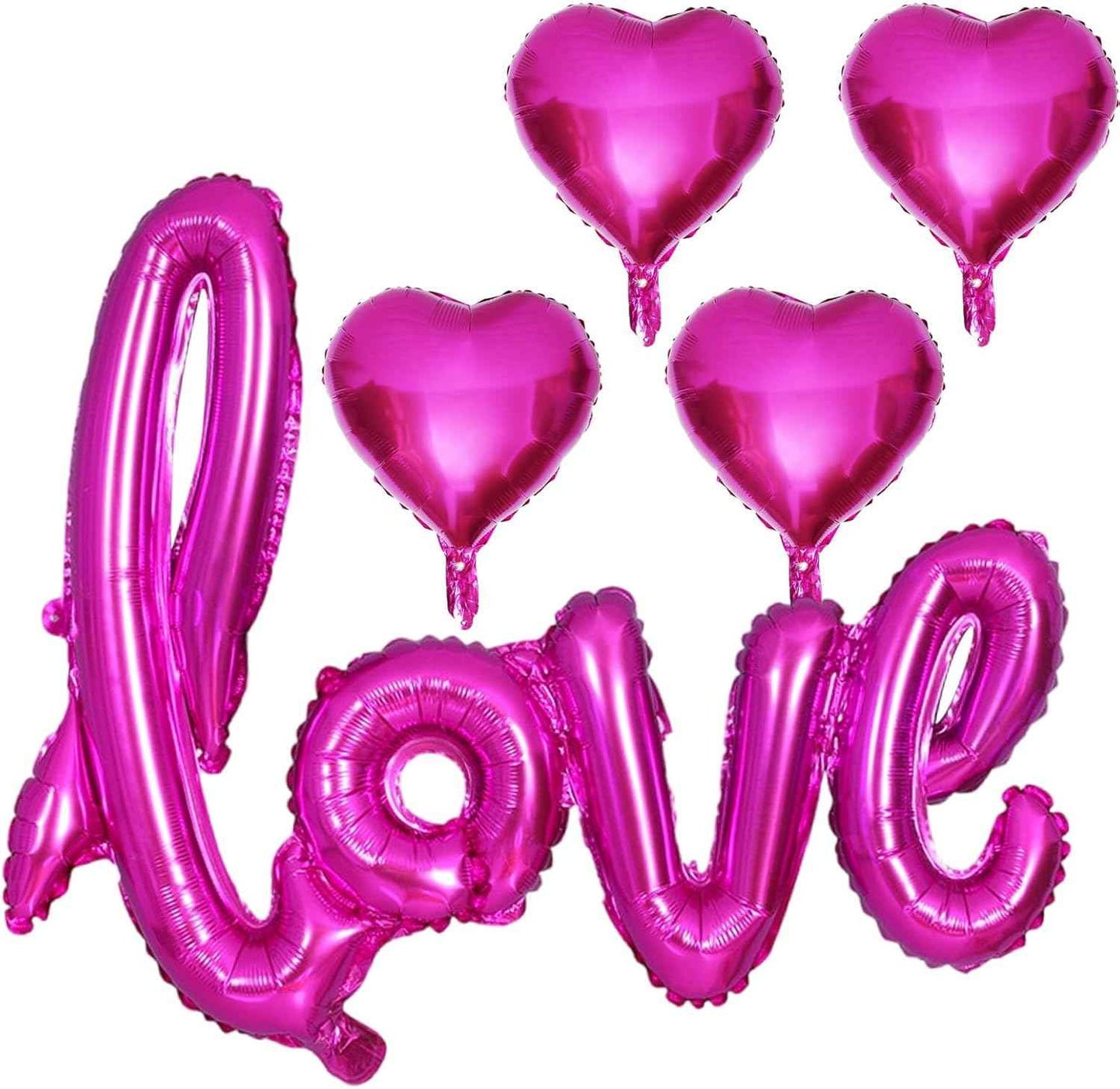 5 Pcs Red Heart Shaped Balloons Red Love Valentine Balloons for Valentines Day Bridal Shower Wedding Party Decorations