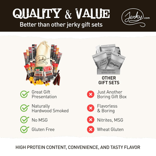 jerky.com 26pc meat sticks variety pack with pork, turkey, ham, beef & cheese sticks, gluten free & keto