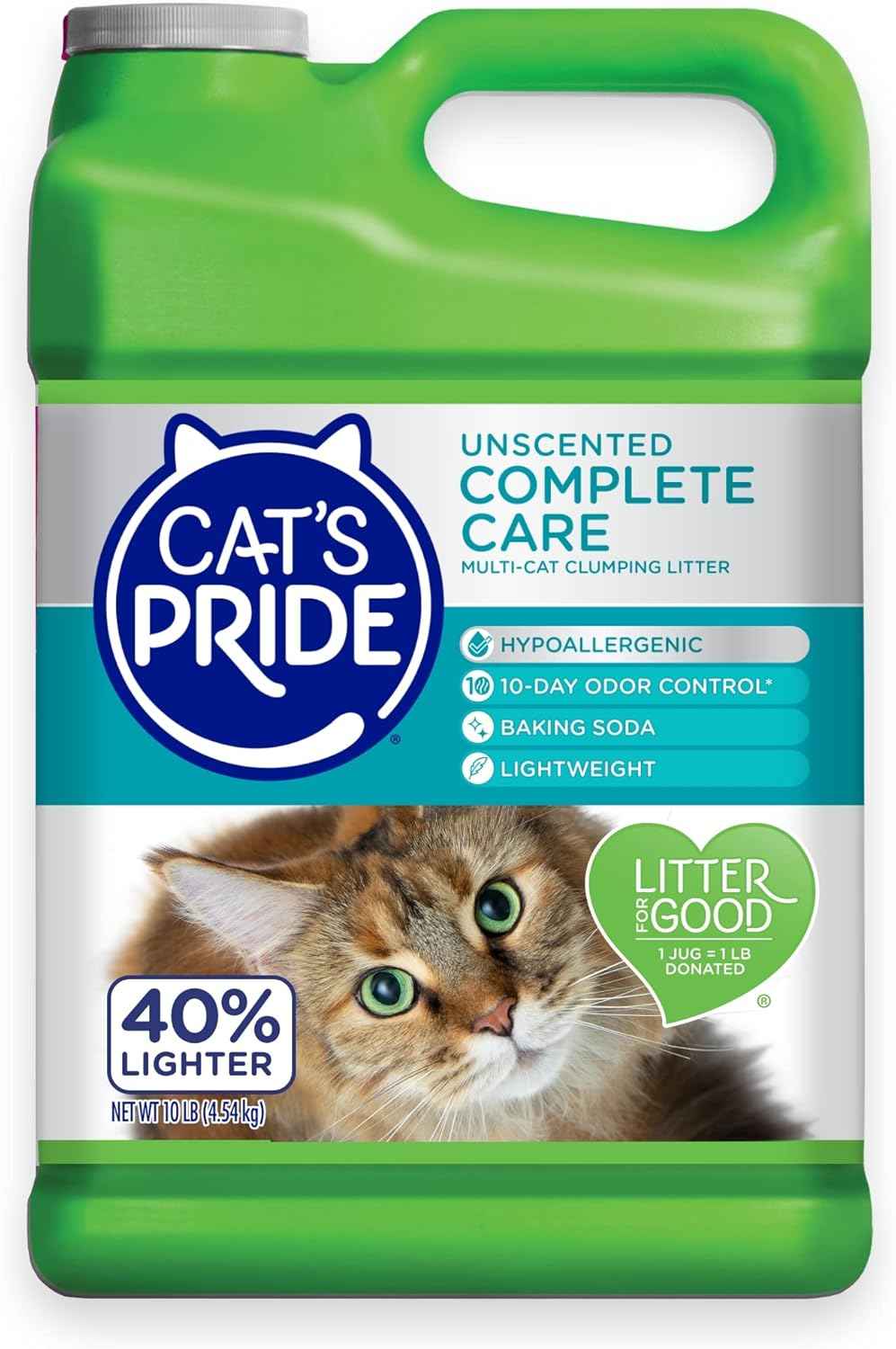 Cat's Pride Premium Lightweight Clumping Litter: Pure & Fresh - Up to 10 Days of Powerful Odor Control - Multi-Cat, Scented, 10 Pounds
