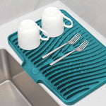 Silicone Dish Drying Mat for Kitchen Counter, Heat Resistant and Non-Slip