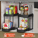 Ukeetap Multi-Purpose Pull-Out Storage Organizers for Bathroom and Kitchen