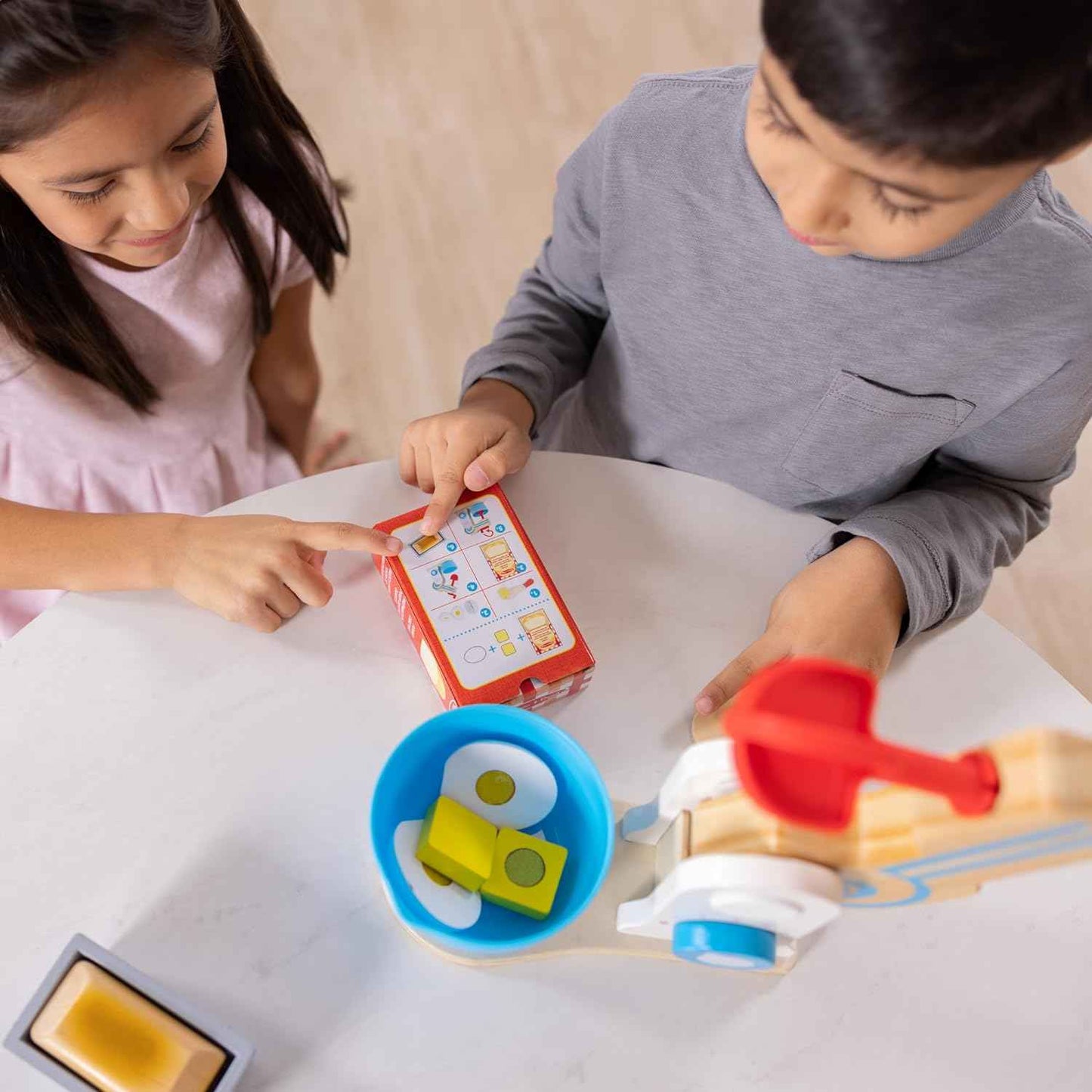 Melissa & Doug Make-a-Cake, 10-Piece Wooden Mixer Set with Play Food & Play Kitchen Accessories, Preschool Toys for Girls & Boys Ages 3+ - FSC Certified