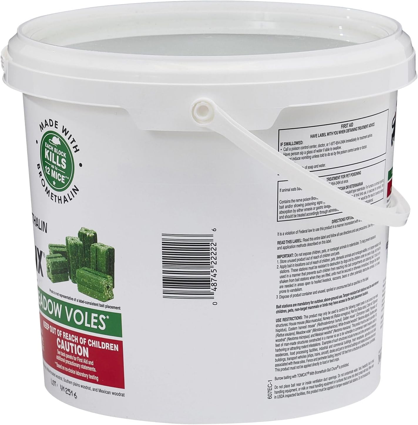 Tomcat with Bromethalin Bait Chunx Pail, Rat and Mice Control for Agricultural Use and Professional Applicators, 4.25 lbs.